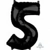 Favor Lane Black 66cm Number 5 Balloon