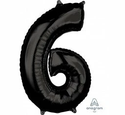 Favor Lane Black 66cm Number 6 Balloon 3 Favor Lane Black 66cm Number 6 Balloon