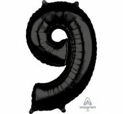Favor Lane Number Balloons Black 66cm Number 9 Balloon