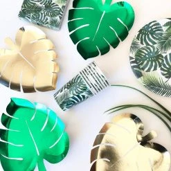 Meri Meri Party TABLEWARE Gold Palm Leaf Paper Plates