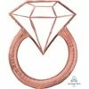 Favor Lane Foil Diamond Ring Balloon - Blush WEDDINGS