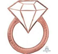 Favor Lane Foil Diamond Ring Balloon - Blush WEDDINGS