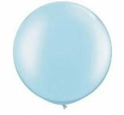 Qualatex 75cm + 90cm Round Latex Balloons 75cm Jumbo Round Balloon - Pearl Light Blue