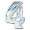 Favor Lane Number Balloons Iridescent Silver 102cm Number 4 Balloon