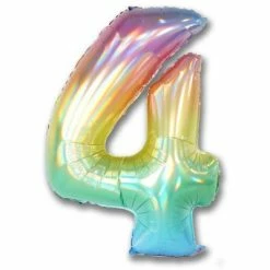 Favor Lane Pastel Iridescent 102cm Number 4 Balloon
