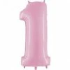 Favor Lane Number Balloons Pastel Pink 100cm Number 1 Balloon