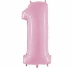 Favor Lane Number Balloons Pastel Pink 100cm Number 1 Balloon