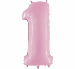 Favor Lane Number Balloons Pastel Pink 100cm Number 1 Balloon 3 Favor Lane Number Balloons Pastel Pink 100cm Number 1 Balloon
