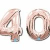 Favor Lane Number Balloons Foil Rose Gold '40' Balloons 66cm
