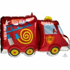 Favor Lane Shape + Novelty Foil Balloons Fire Truck Foil Balloon