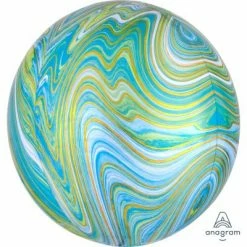 Favor Lane Marblez 40cm Orbz Balloon - Blue + Green