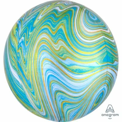 Favor Lane Marblez 40cm Orbz Balloon - Blue + Green 3 Favor Lane Marblez 40cm Orbz Balloon - Blue + Green