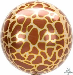 Favor Lane Giraffe Print 40cm Orbz Balloon Shape + Novelty Foil Balloons