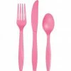 Favor Lane Candy Pink Plastic Cutlery 24Pk Bridal Shower/Hens Party