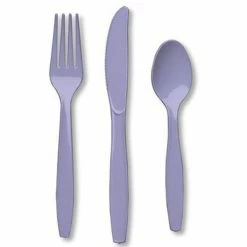 Favor Lane Luscious Lavender Plastic Cutlery 24Pk