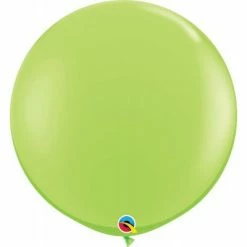 Qualatex 90cm Jumbo Round Balloon - Lime Green 75cm + 90cm Round Latex Balloons