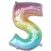 Favor Lane Pastel Iridescent 102cm Number 5 Balloon