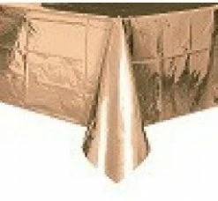 Favor Lane Rectangle Metallic Soft Rose Gold Tablecover