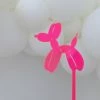 Kiki Sprinkles Cake Toppers Neon Pink Balloon Pup Cake Topper