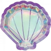Favor Lane Mermaid Shine Iridescent Shell Paper Plates