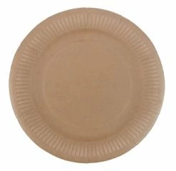 Favor Lane Kraft Paper Plates Plates - Plain Solid Colour
