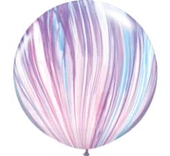 Favor Lane 75cm + 90cm Round Latex Balloons Jumbo Pink + Lilac Swirl Agate Balloon
