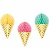 Favor Lane Honeycomb Ice Cream Cone - 3 Pack Honeycomb Decorations