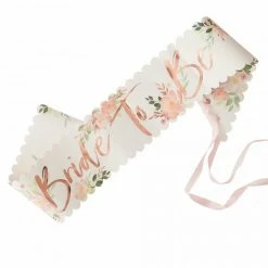 Ginger Ray Floral Hens Party Bride To Be Sash Bridal Shower/Hens Party