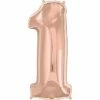 Favor Lane Number Balloons Foil Rose Gold 86cm Number 1 Balloon