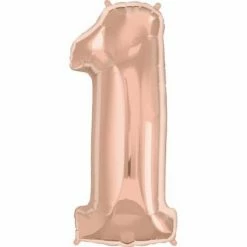 Favor Lane Number Balloons Foil Rose Gold 86cm Number 1 Balloon