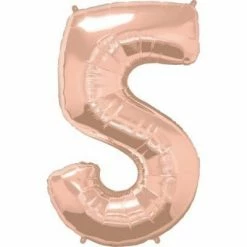 Favor Lane Foil Rose Gold 86cm Number 5 Balloon