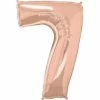Favor Lane Foil Rose Gold 86cm Number 7 Balloon Number Balloons