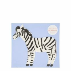 Meri Meri Party Napkins - Prints + Shapes Safari Zebra Napkins
