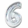 Favor Lane Iridescent Silver 102cm Number 6 Balloon