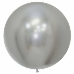 Favor Lane 60cm Reflex Silver Round Balloon 60cm Round Latex Balloons