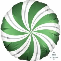 Favor Lane Candy Swirl Balloon - Green Shape + Novelty Foil Balloons