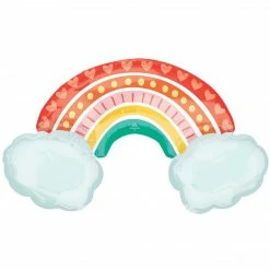 Favor Lane Retro Rainbow Super Shape Foil Balloon Shape + Novelty Foil Balloons