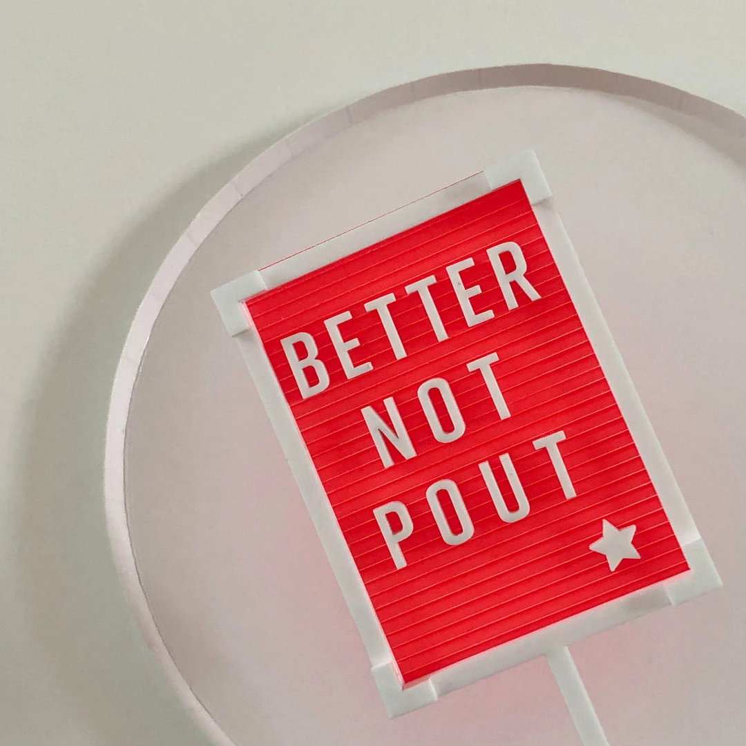 Kiki Sprinkles Letter Board Cake Topper - BETTER NOT POUT Cake Toppers 3 Kiki Sprinkles Letter Board Cake Topper - BETTER NOT POUT Cake Toppers