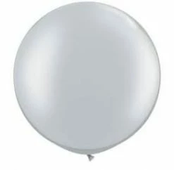 Qualatex 75cm Jumbo Round Balloon - Metallic Silver WEDDINGS