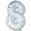 Favor Lane Iridescent Silver 102cm Number 8 Balloon