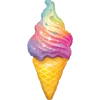 Favor Lane Jumbo Rainbow Swirl Ice Cream Shape Balloon Shape + Novelty Foil Balloons