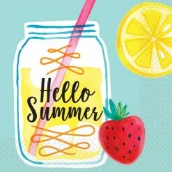 Favor Lane Napkins - Prints + Shapes Hello Summer Lemonade Paper Napkins 16pk