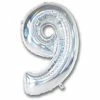Favor Lane Iridescent Silver 102cm Number 9 Balloon Number Balloons 2 Favor Lane Iridescent Silver 102cm Number 9 Balloon Number Balloons