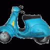 Favor Lane Scooter Foil Balloon Blue Shape + Novelty Foil Balloons