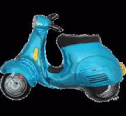 Favor Lane Scooter Foil Balloon Blue Shape + Novelty Foil Balloons