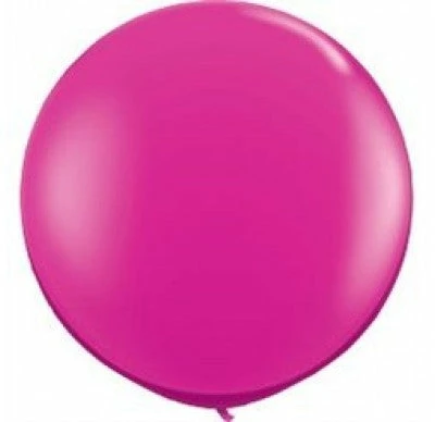Qualatex 75cm + 90cm Round Latex Balloons Jumbo Round Balloon - Magenta 3 Qualatex 75cm + 90cm Round Latex Balloons Jumbo Round Balloon - Magenta