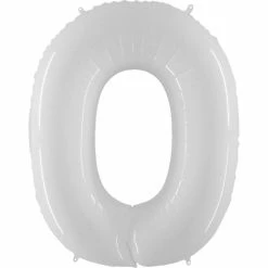 Favor Lane Number Balloons Pastel White 102cm Number 0 Balloon