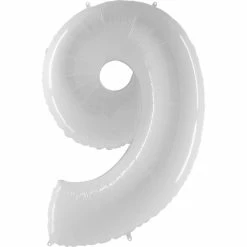 Favor Lane Number Balloons Pastel White 100cm Number 9 Balloon