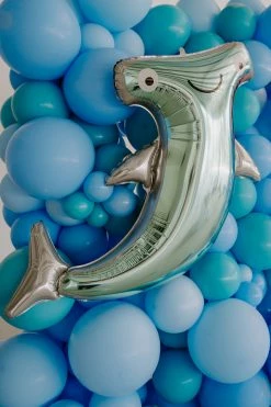 Favor Lane Jumbo Hammerhead Shark Balloon Shape + Novelty Foil Balloons
