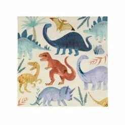 Meri Meri Party Napkins - Prints + Shapes Dinosaur Kingdom Paper Napkins - 16 Pack